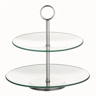 Esmeyer 2-stufige Etagere COOKIE, aus transparentem Glas, Durchmesser: unten 250 mm,