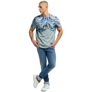 Carlo Colucci T-Shirt Donquerque blau / hellblau / pastellgrün / weiß S