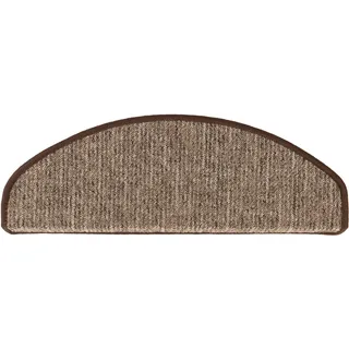 etm Original Stufenmatten Treppen-Teppich 1 Stück - 20 Farben und 20 Modelle zur Auswahl (Halbrund, 65 x 23,5 cm Braun) Alto