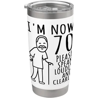 70. Geburtstag für ihn/Männer | Ich bin jetzt 70 Jahre alt | 70 bDay Doppelwandiger Edelstahl-Thermobecher
