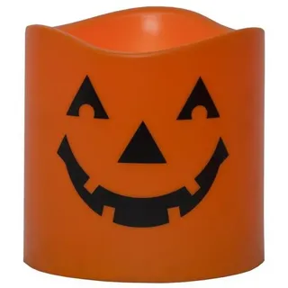STAR TRADING LED-Kerze Halloween Gruselkerze gelbe LED D: 15cm H: 15cm Batteriebetrieb orange orange