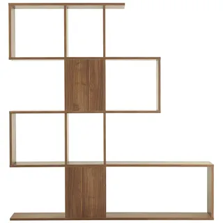Skandinavisches Bücherregal Raumtrenner Walnussfinish H147 cm COMO