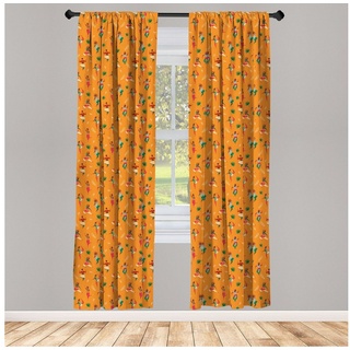 Gardine Vorhang für Wohnzimmer Schlafzimmer Dekor, Abakuhaus, Microfaser, orientalisch Tanzen orange 150 cm x 245 cm