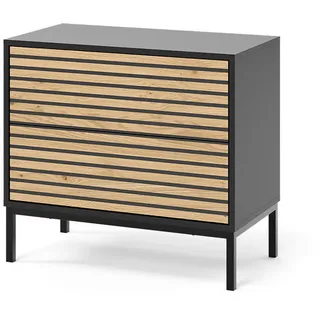 Vicco Nachtschrank Eliza 66 x 60 x 60 cm Schwarz/Eiche