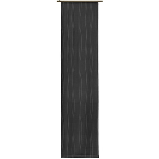 Schiebegardine WIRTH "LANGWASSER" Gardinen Gr. 225 cm, Klettband, 60 cm, schwarz Gardinen nach Räumen Gardine inkl. Beschwerungsstange