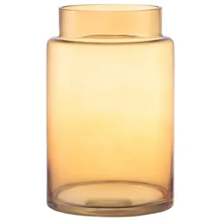 Elzusha – Große Glasvase, Bernstein – Hohe Vase mit breitem Mund, 18 cm