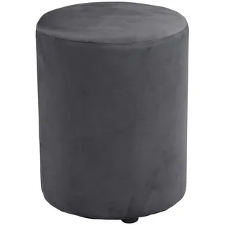 ARTI CASA Pouf Rund Samt 28 x 36 cm Grau