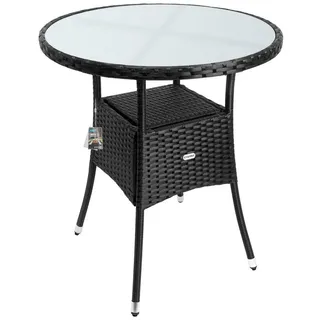 CASARIA Polyrattan Beistelltisch Ø 60 x 74 cm Schwarz