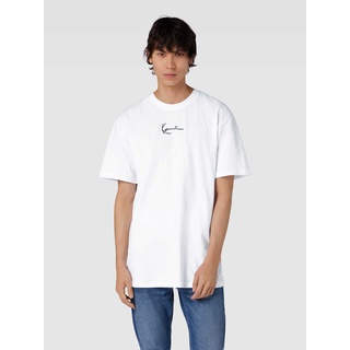 Oversized T-Shirt mit Logo-Stitching, Weiss, XL