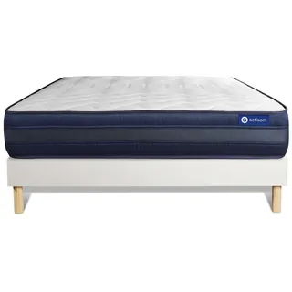 BETT Actiflex tech Taschenfederkern und Memory-Schaum 180 x 220 cm h4 - Kit Bettgestell Weiß