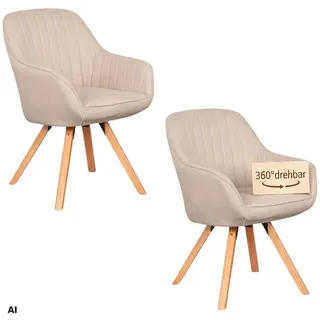 Mr. Deko Esszimmerstuhl Matera Polyester beige 2er Set