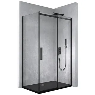 mai & mai Ravenna18 Eckdusche mit Schiebetür rechts 70 x 100 cm schwarz Sicherheitsglas D648360641500