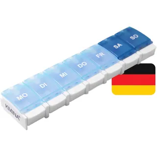 KMINA - Tablettenbox 7 Tage, Groß, Deutsch, Medikamentenbox
