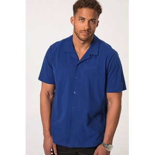 STHUGE Kurzarmhemd STHUGE Jersey-Hemd Halbarm Cuba Kragen bis 8 XL blau 4XL