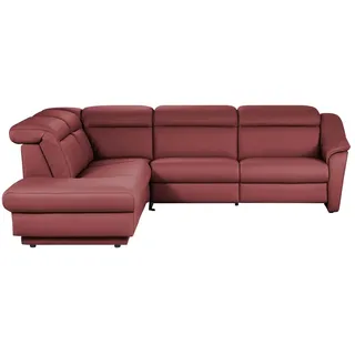himolla Ecksofa Leder  9707 , rot , Maße (cm): B: 275 H: 84 T: 245.0