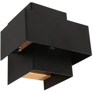 Steinhauer Wandleuchte MURO, Up/Down, 1-flammig, G9, 3W, 2700K, 300lm, dimmbar, schwarz matt / innen gold matt STE-3367ZW