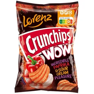 Lorenz Snack-World Lorenz Crunchips Wow Paprika & Sour Cream, Kartoffelchips, 110g