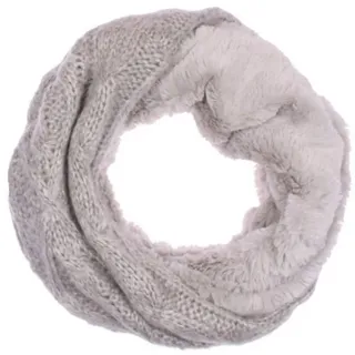 VewoTex Schal Winter Damen Loop Schal » Loopschal mit Wendemöglichkeit, (Einzelner Schal, 1-St. Einzelner Schal), » Strickschal mit Fell » Damenschal warm und flauschig grau