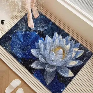 Antirutschmatte Dusche 40x100cm PVC Lotus-Muster Abflusslöcher
