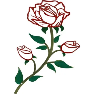 luxuskollektion Wanddekoration Metall Blumenmuster 1 Stück-Rot Grün