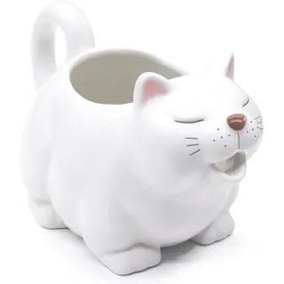 Sauciere Porzellan,Milchkännchen Porzellan,Niedliche Katze Sauciere Groß mit Griff für Salatdressing, Soße, Sahne und Milch (700ML)