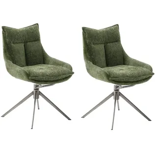 MCA Furniture Esszimmerstuhl Parker Polyester grün 2er Set