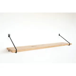 Natural Goods Berlin 1x Design Wandregal Eiche 100cm | viele Farben & Modelle | Regalboden Massivholz Metall Schweberegal hängend, Regalwinkel, Konsole (Regal PRENZLBERG (20cm Tiefe), Schwarz)