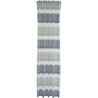 Homing Gardine Streifen | halbtransparent Gemustert modern | dekorativ grau
