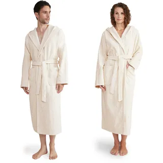 Möve Unisex-Bademantel MÖVE "Calm Essence" Gr. S, nature, S, Walkfrottier, Hausmäntel, aus 100 % saugfähiger Premium Baumwolle (Airspin)