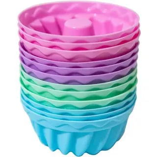 Gugelhupfform Mini Silikon 12 Stück Muffinförmchen Pink-12set