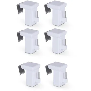 BestLivings Klemmträger "Weiß" 6er Pack - für Vitragestangen/Scheibenstangen- Fensterrahmen 10-27mm - Klemmfix Dekohaken - Universal Fensterhaken zur Fensterdekoration