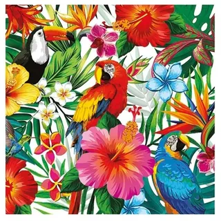 FIESTAS GUIRCA | 20 Einweg-Servietten Hawaii (16 x 16 cm) – Tischdekoration für Sommerpartys – Ideal für Feiern und Veranstaltungen – Mehrfarbig