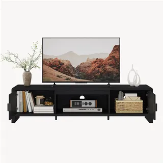 [en.casa] Lukkodso TV-Lowboard 150x40x40 cm Schwarz MDF