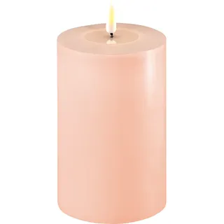 Deluxe Homeart LED Stumpenkerze Real Flame rosa, Ø10 x H15cm, rosa