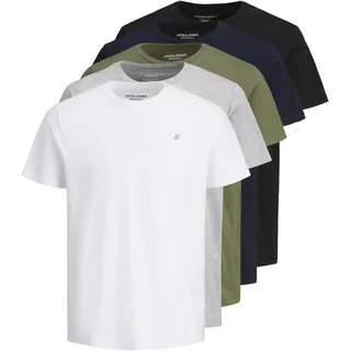 JACK & JONES Jxj Kurzarm-T-Shirt 5 Einheiten White / Detail Packed W All Colors S
