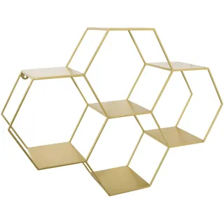 Loft42 Wandregal, Gold, Metall, 80x57x20 cm, Wohnzimmer, Regale, Wandregale