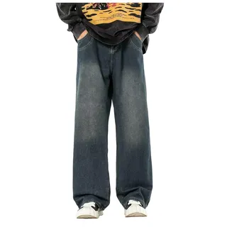Jeans Herren Baggy Weite Baggy Loose Fit Breite Jeans Lang Flared Jeans Baggy Jeans Breite Sommerjeans Sommer Leicht Jens Hosen Hosen Straight Jeans