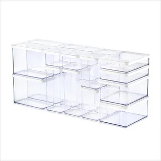Rotho Loft 24er-Set Vorratsdosen mit Deckel | Behälter für Lebensmittelaufbewahrung | aromadicht & lebensmittelecht | stapelbar & platzsparend | spülmaschinenfest & hygienisch | transparent/weiß