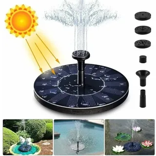 Springbrunnen Für Zierteiche, Solar-springbrunnenpumpe, 1,4 W 150 L/h Solar-wasserpumpe (max. 70 Cm) + 4 Düsen, Mini-solarpumpe Für Dekorative Gartenteichbrunnen