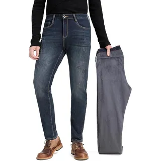 Gefütterte Destroyed Jeans Herren – Thermojeans Mit Fleece Warm Stylisch Ripped