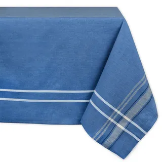 DII Französische Streifen Tischkollektion – Tischwäsche im Landhausstil für den Esstisch, 152,4 x 264,2 cm, Blau Chambray