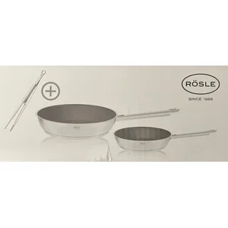 Rösle Pfannenset 3-tlg. 28 cm und 20 cm Pfanne + Spitzzange NEU/OVP ink DHL