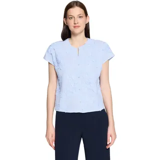 Betty & Co Hemdbluse mit Stickerei Blau/Weiß 44