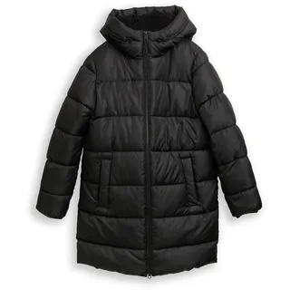 Tom Tailor Steppmantel Puffer-Mantel mit Kapuze Schwarz 34