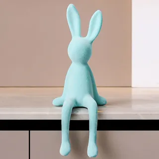 Kashyke Osterhase Deko Modern Deko-Hasen Osterdeko Osterdekoration Beflockt Hase Dekoration für Ostern, Osterdeko für Tisch, Fensterbank & Wohnzimmer (B-4)