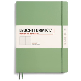 Leuchtturm1917 Notizbuch Master Slim (A4+) Hardcover, 121 nummerierte Seiten, Salbei, dotted