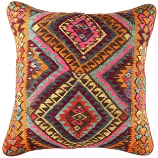 KUHFELL online & NOMAD Bodenkissen Sitzkissen Sitzpouf feinster persischer Kelim Kissen 60 x 60 cm