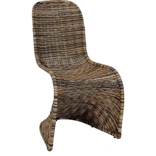 Krines Home Esszimmerstuhl Schwingstuhl Esszimmer Stuhl aus Rattan Freischwinger Schwinger braun