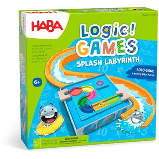 HABA Logic! Games – Milo's Wasserpark – Logikspiel ab 6 Jahren mit 60 herausfordernden Aufgaben – 3D-Schiebepuzzle, Rätselspiel Solo, Knobelspiel – 1306822002