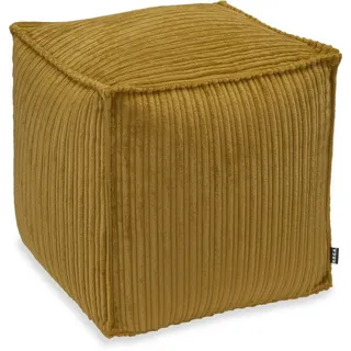 H.O.C.K. Sitzhocker H.O.C.K. Precious Cord Bean Cube Hocker eckig Pouf 40x40x40cm gelb, Hocker, Barhocker & Sitzhocker, Pouf, Badhocker, Wohnzimmer Hocker gelb